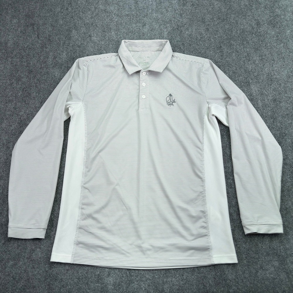 San Soleil Polo Shirt‎ Mens Medium Striped Cooling Pine Hills Golf Logo